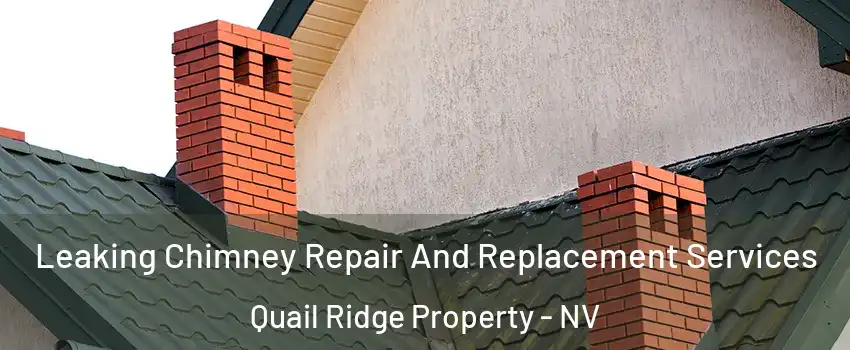 Leaking Chimney Repair And Replacement Services Quail Ridge Property - NV